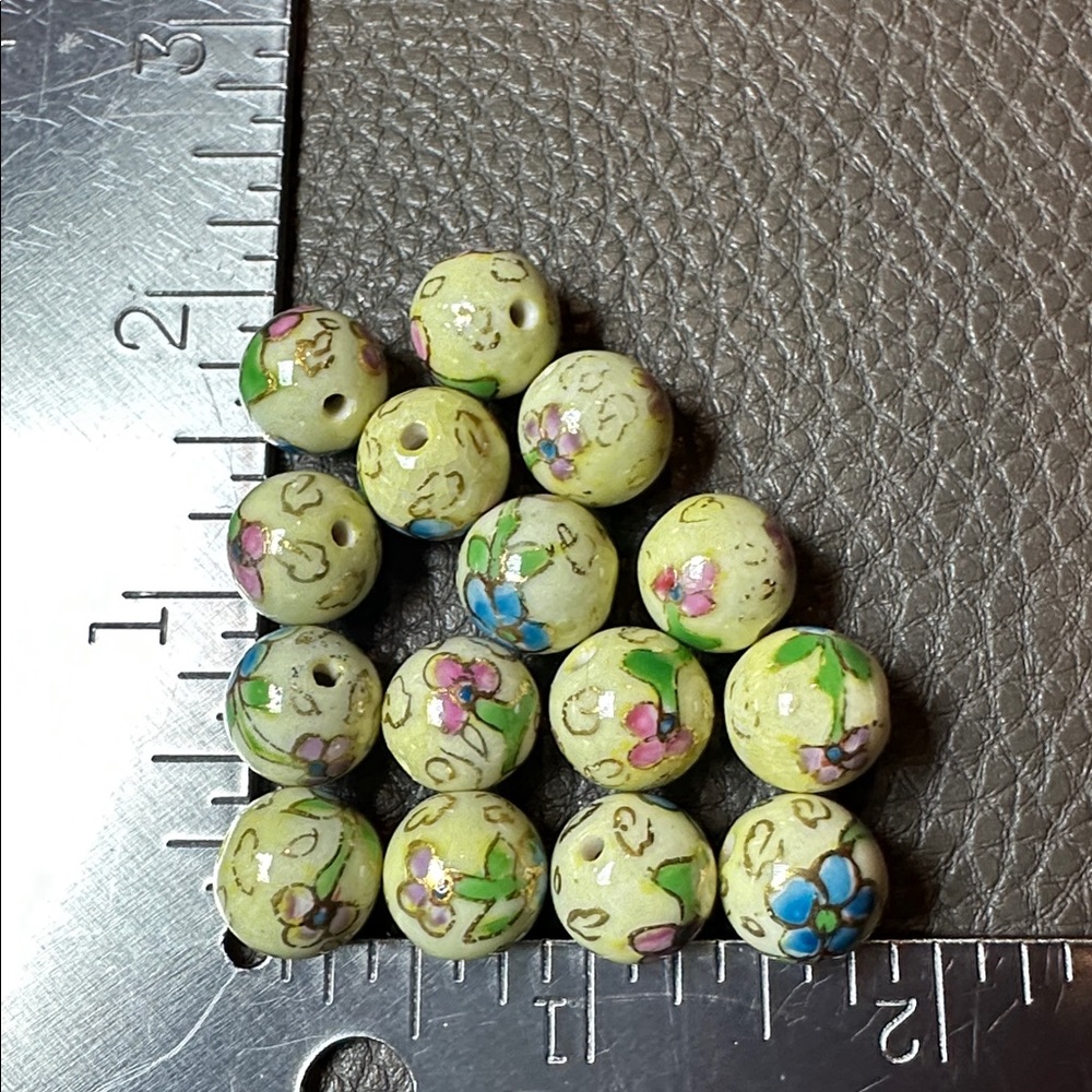 Vintage Yellow Porcelain beads bundle
